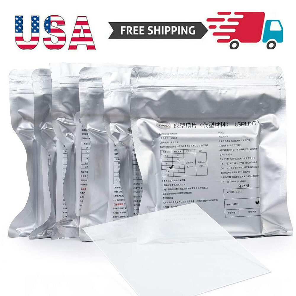 Dental Soft Splint Thermoforming Material Vacuum Forming 1.0/1.5/2.0mm Pack