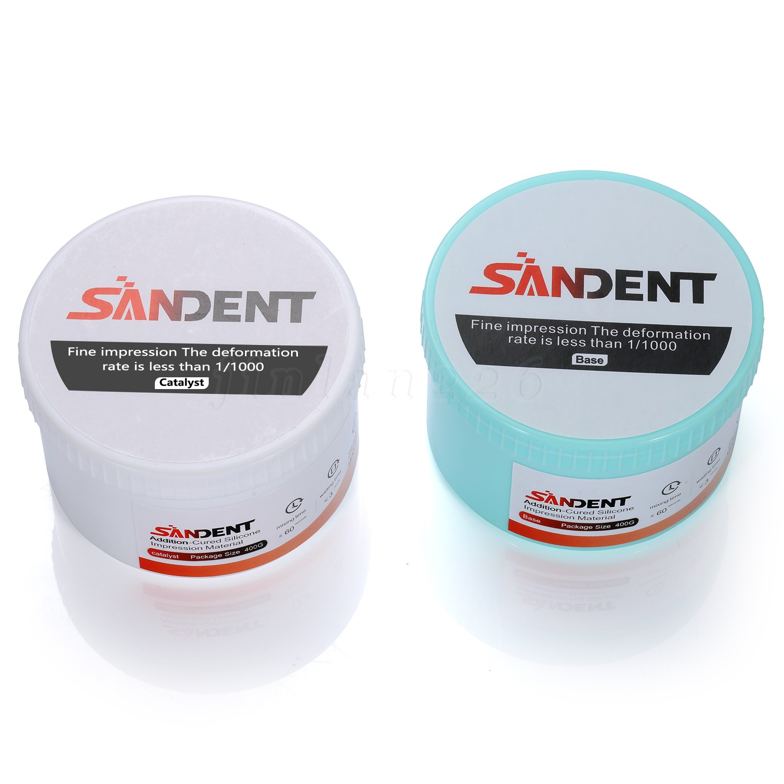 Dental VPS Putty Regular Set Impression Material, 400 g Base and 400 g Catalyst