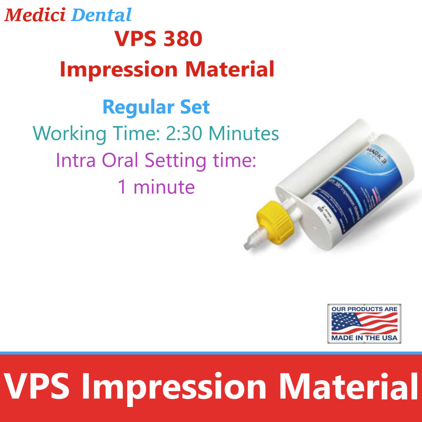 Virtual 380 VPS Impression Material Heavy Body Fast Set Or Regular Set 1 or 2pk