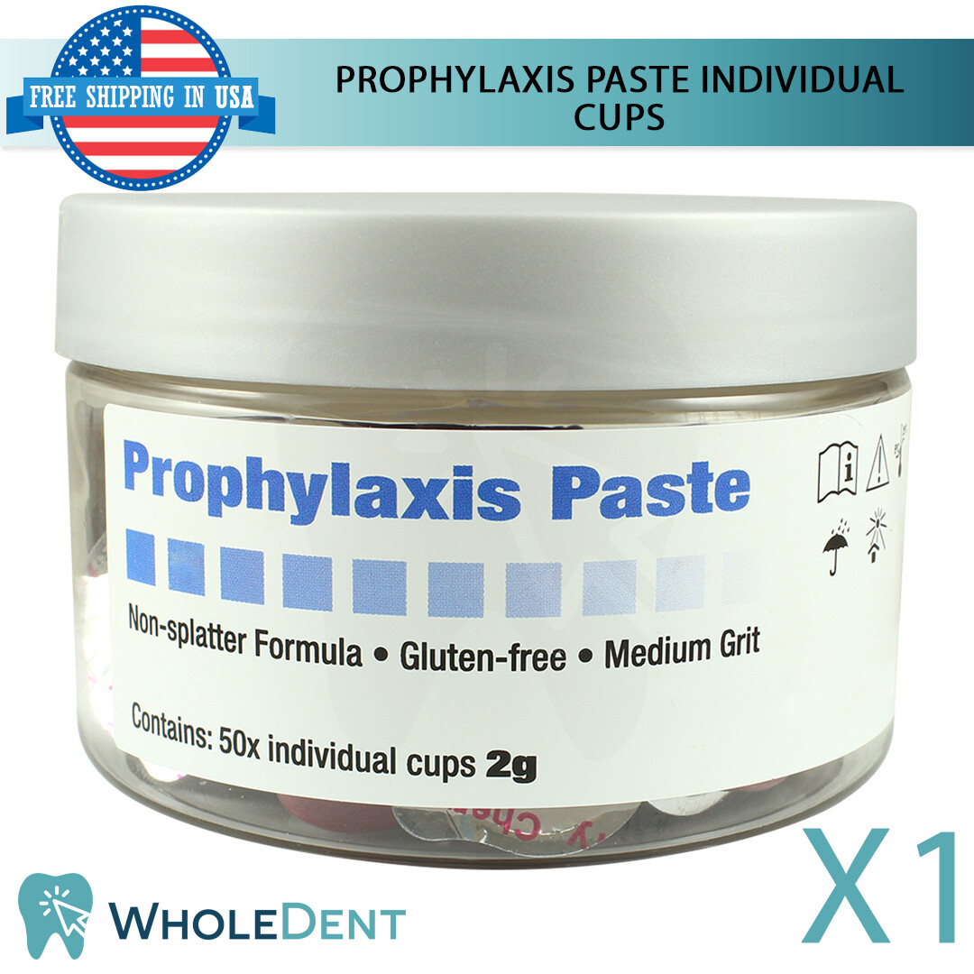 Prophylaxis Paste 50 Individual Cups 2g Flavor Dental Stain Remove Teeth Polish
