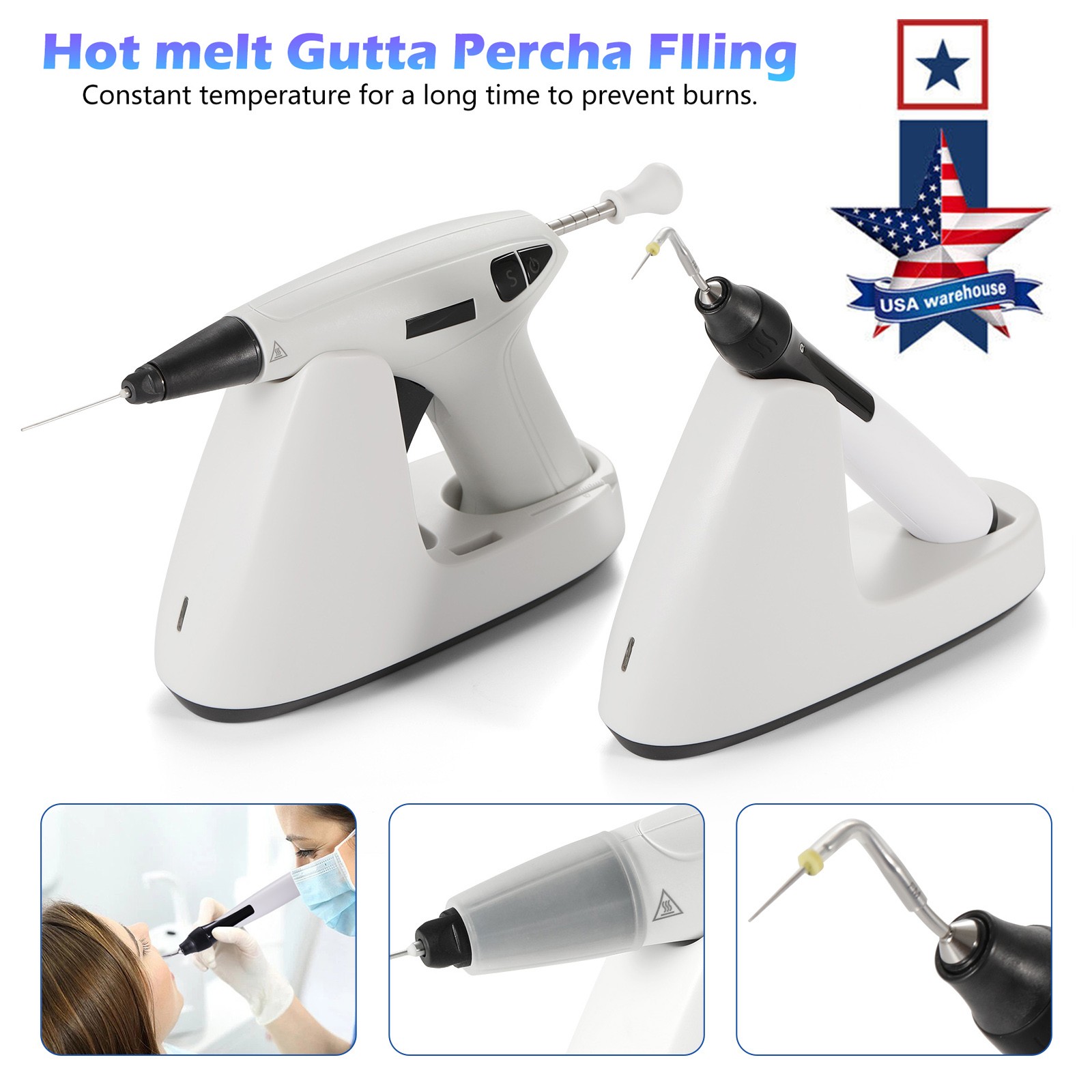 Dental Obturation System Endo Gun Heated Pen Percha Gutta +Buchanan Hand Plugger
