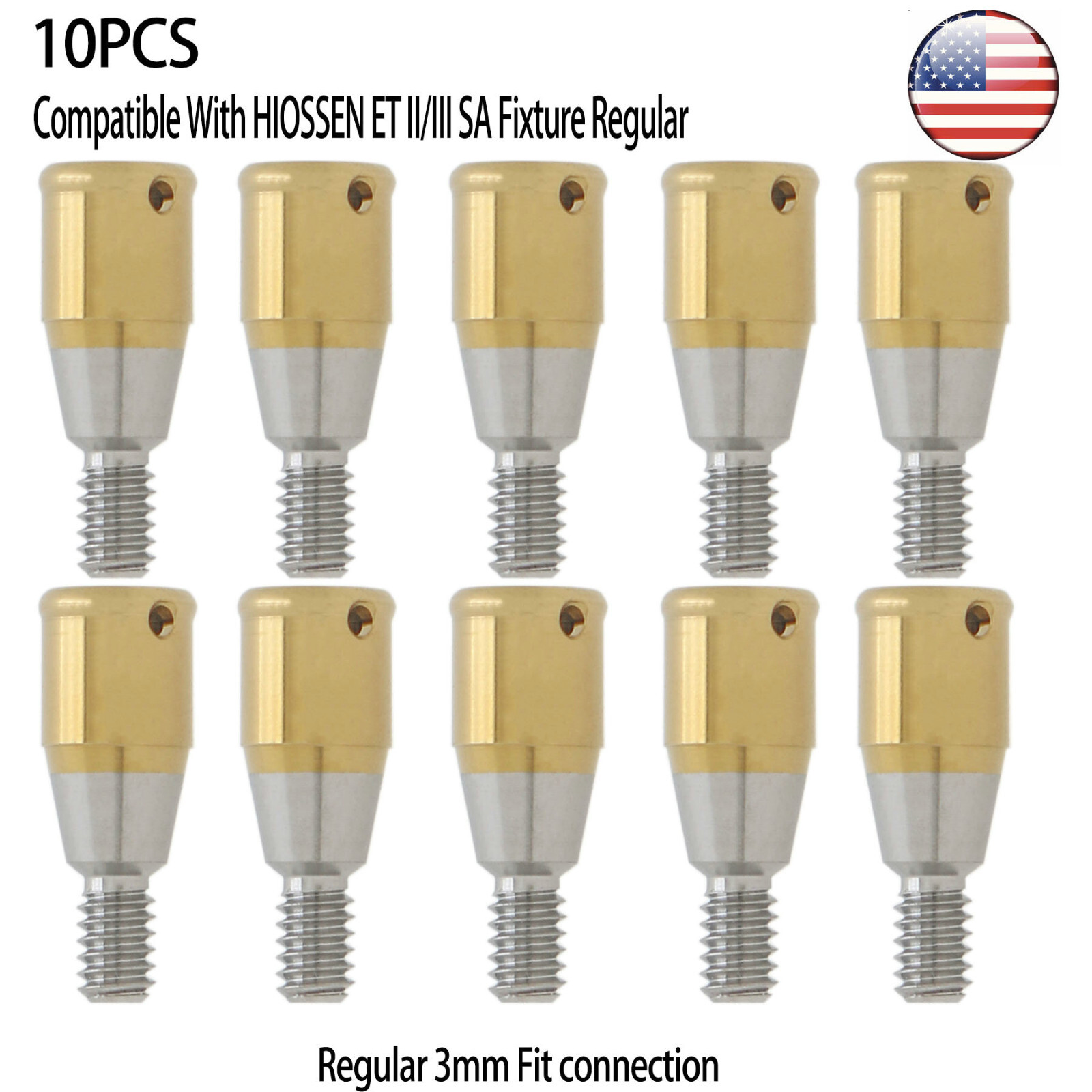 US Dental Regular 3mm Locator Abutment & Overdenture Male Caps Kits for Hiossen