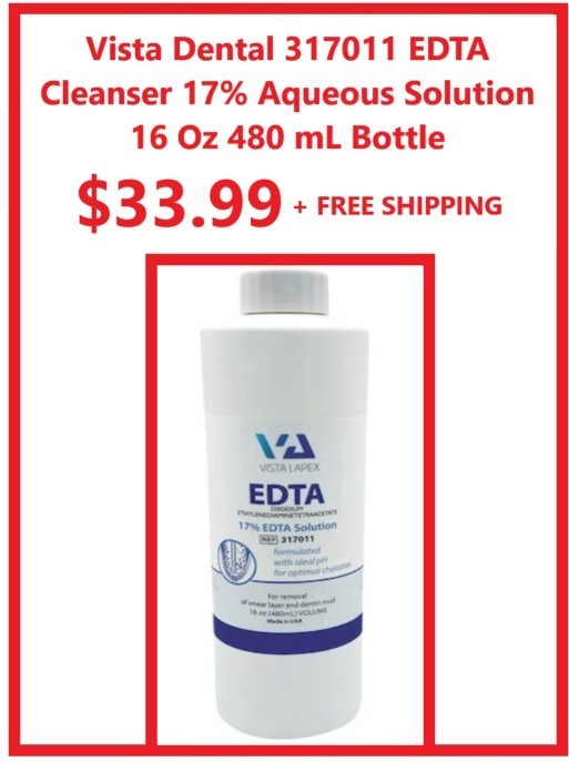 Vista Dental 317011 EDTA Cleanser 17% Aqueous Solution 16 Oz 480 mL Bottle
