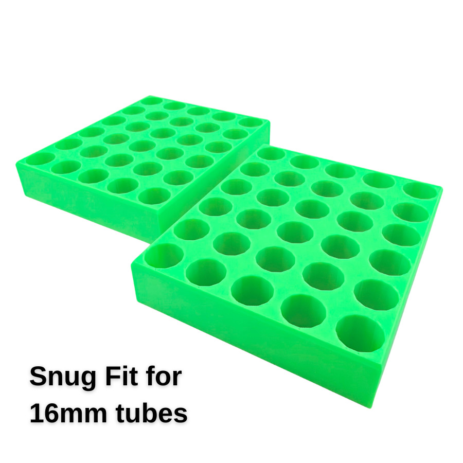 Blood Collection Tube Holder 2 Pack Green 16mm 10ml Phlebotomy Lab Rack USA Made