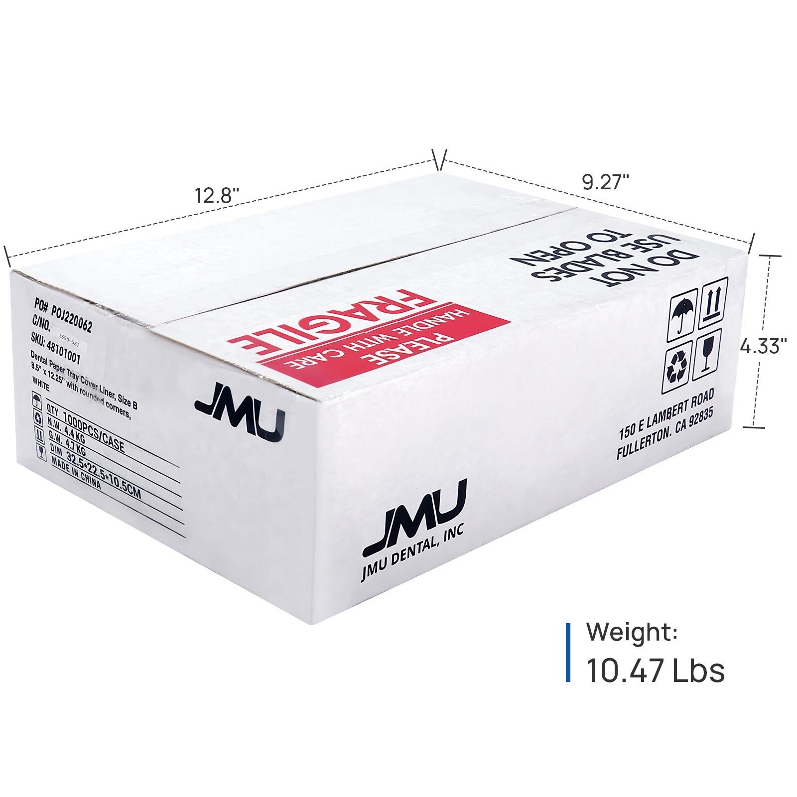 JMU Dental Tray Covers Size B 8.5″ x 12.25 White Tattoo Medical 5000pcs Paper