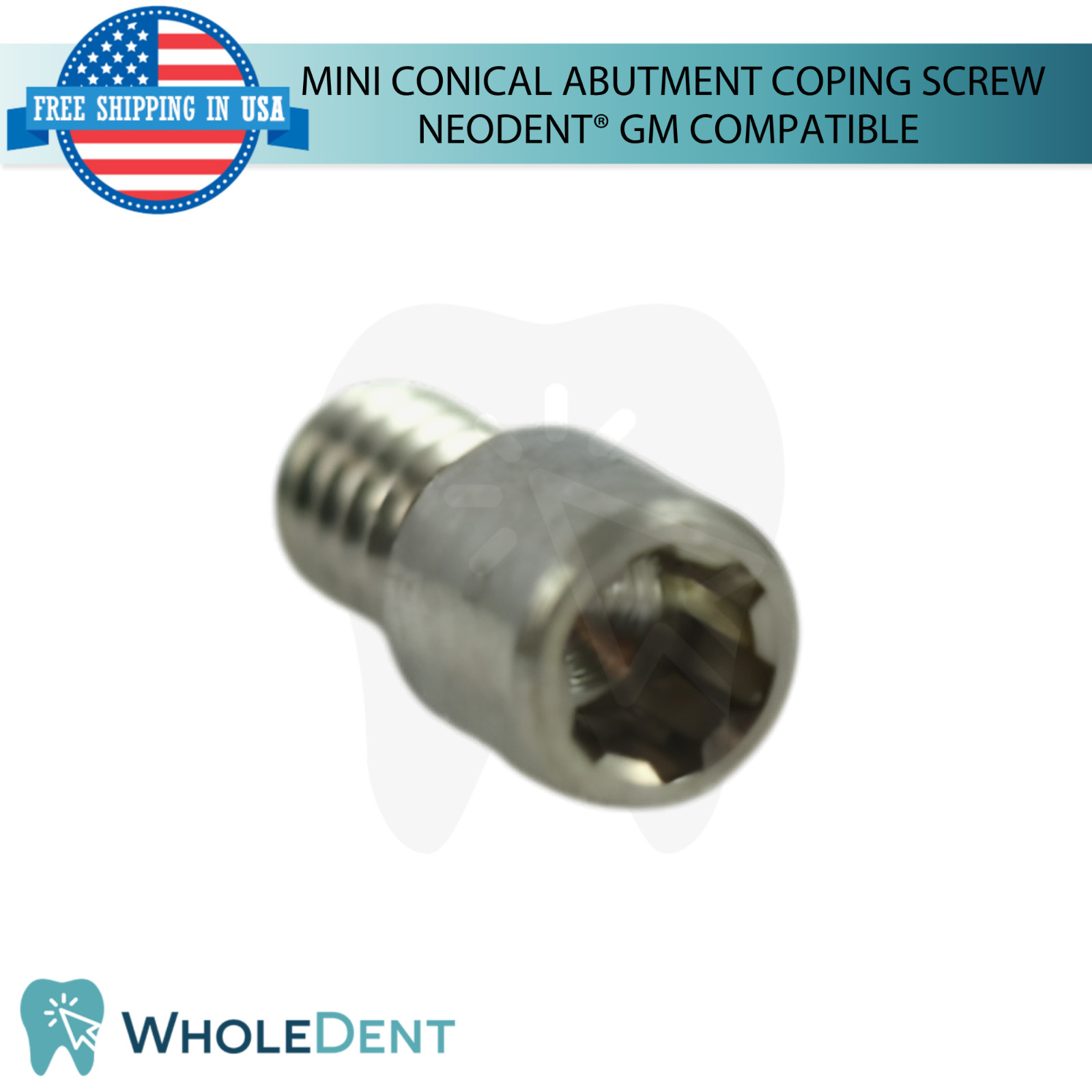 5x Dental Screw Mini Conical Prosthetic Coping Compatible with Neodent® GM