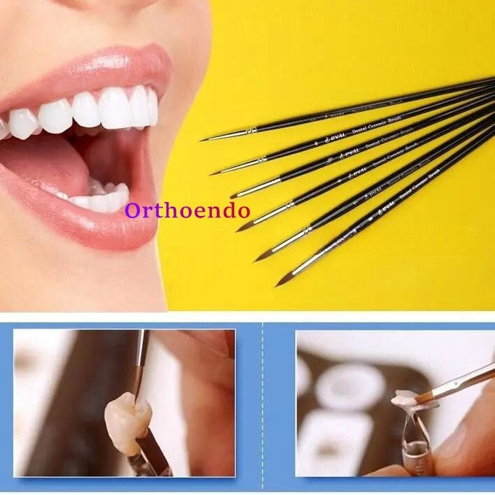 6pc/Kit Dental Composite Resin Brush Pens Adhesive Porcelain Teeth Pen ,1/10 Kit