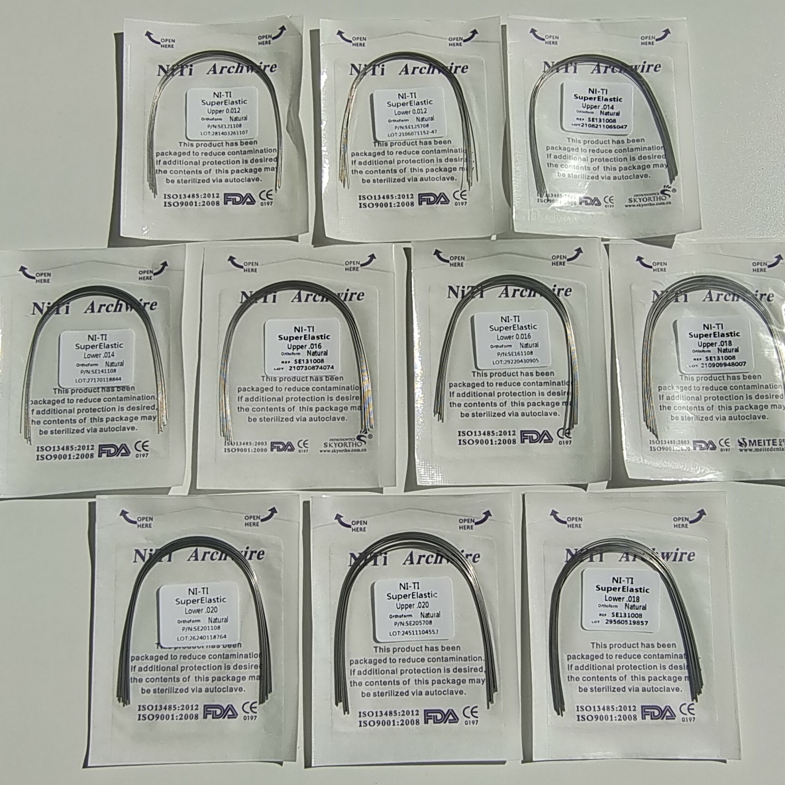 5Pks Dental Orthodontic Super Elastic Wire Niti Round Arch Wires Natural Form