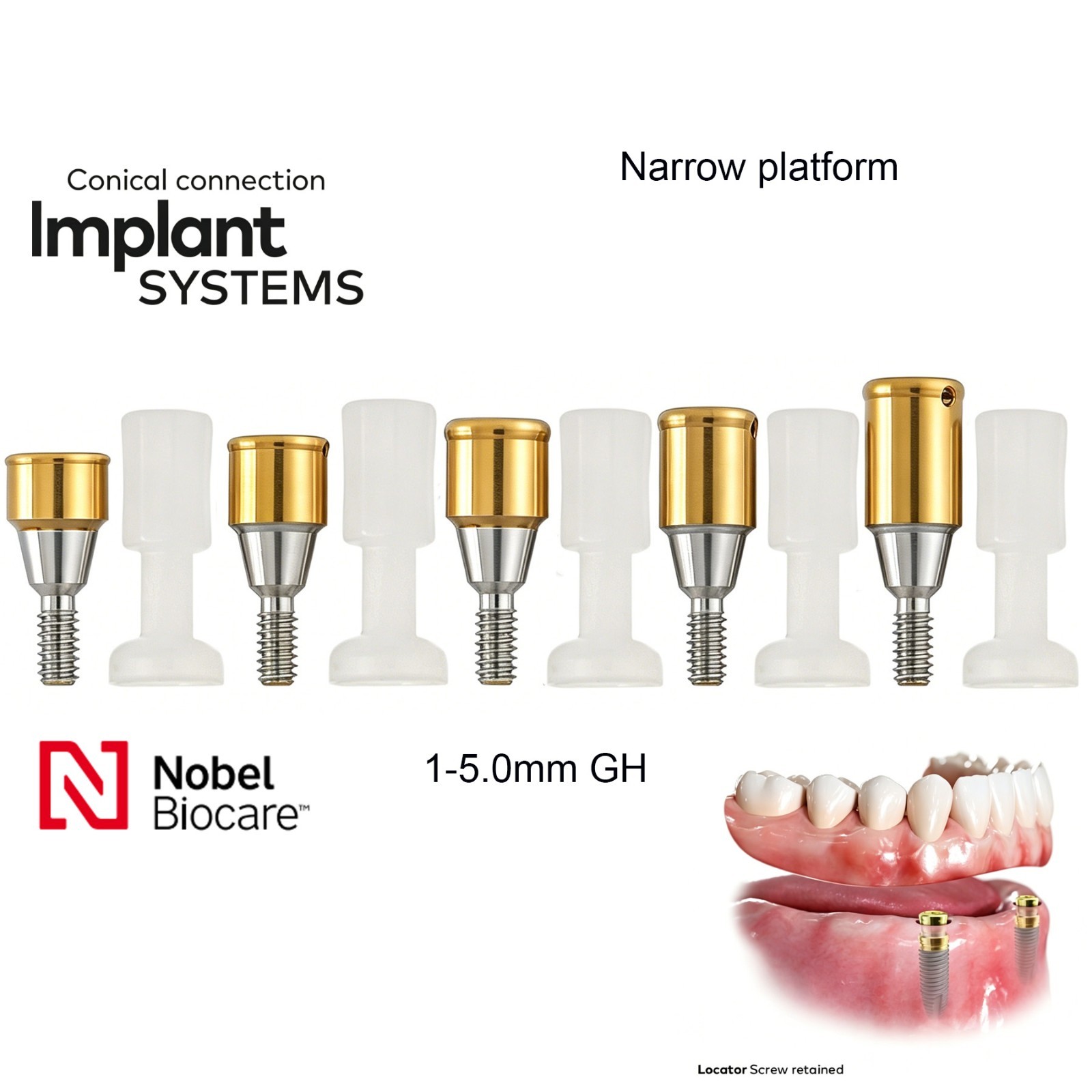 Dental Straight locator Abutment Conical Connection NP Nobel Active Compatible