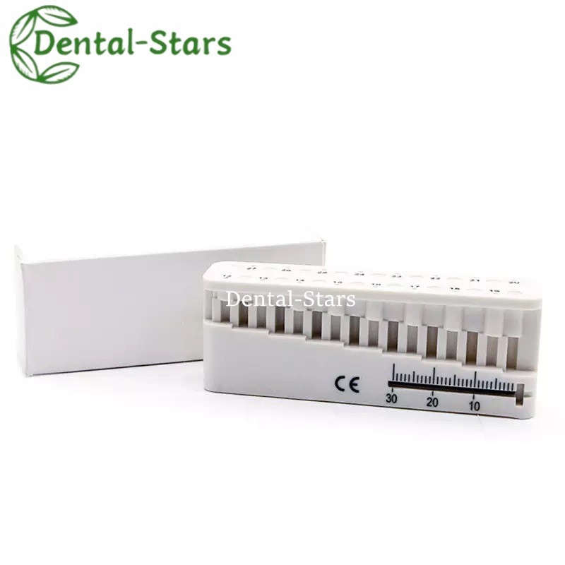 Autoclavable Dental Endodontic File Holder Measuring Block with Ruler blue/white