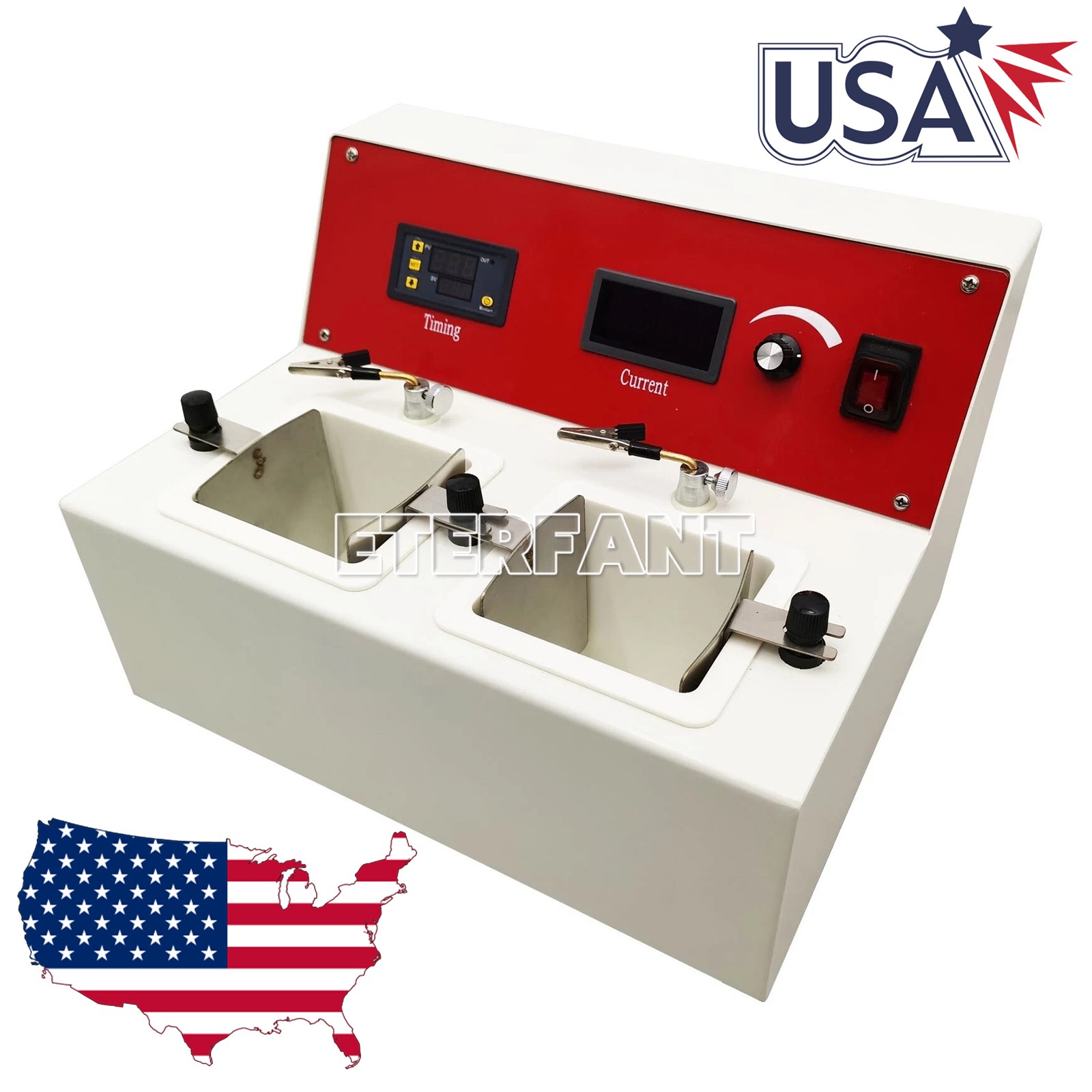ETERFANT Dental Lab Electrolytic Polish Machine Two electrolytic Cells 110V 250W