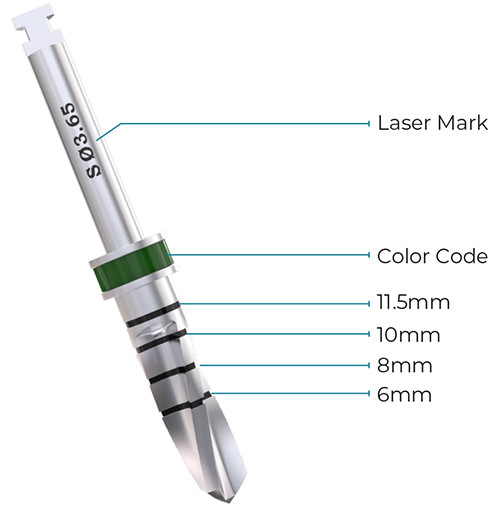 Dental Short Drill Ø5.2, External Irri gated, Implant Sur gical Tool Instrument