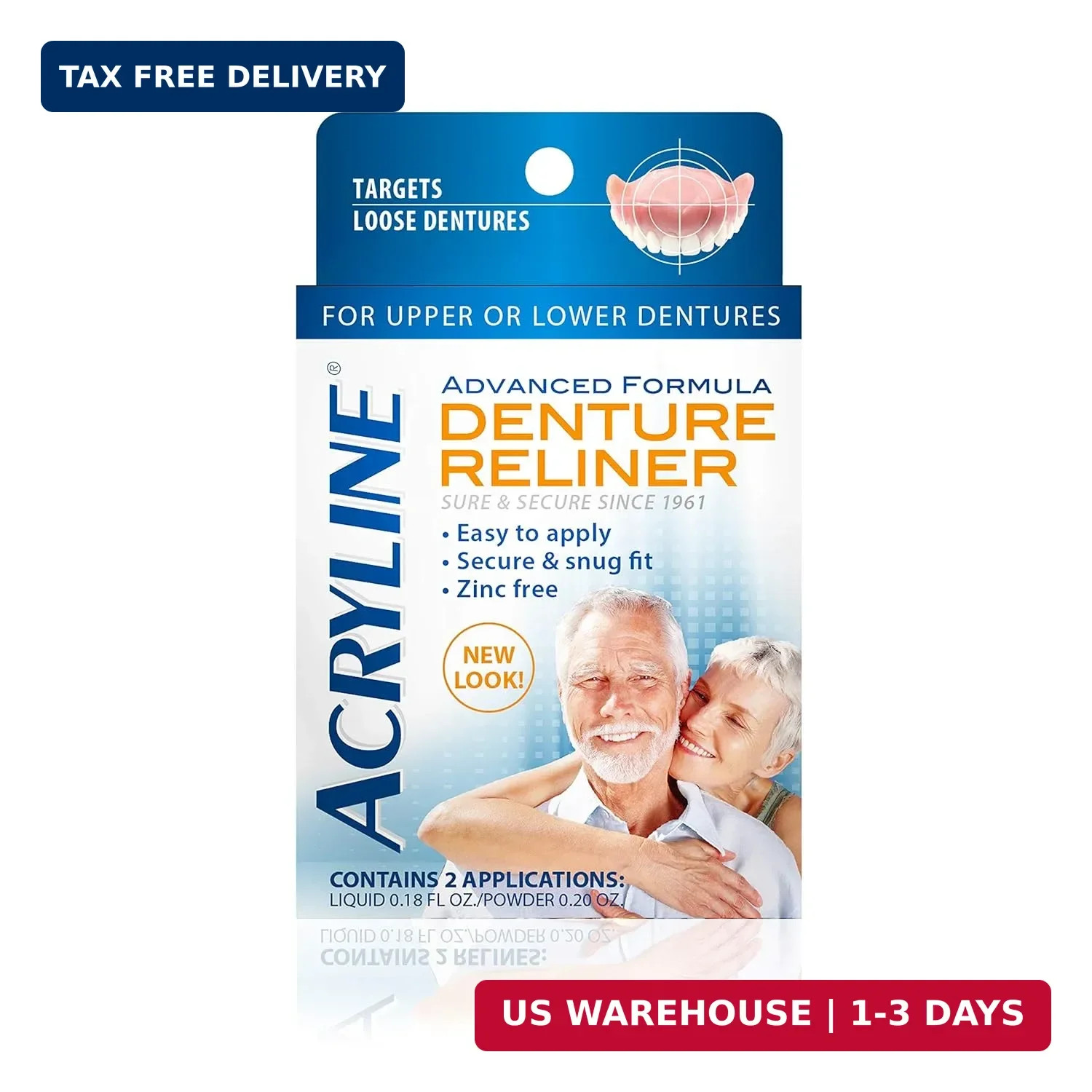 Advanced Formula Denture Reliner – Refit and Tighten Dentures/for Both Upper & L