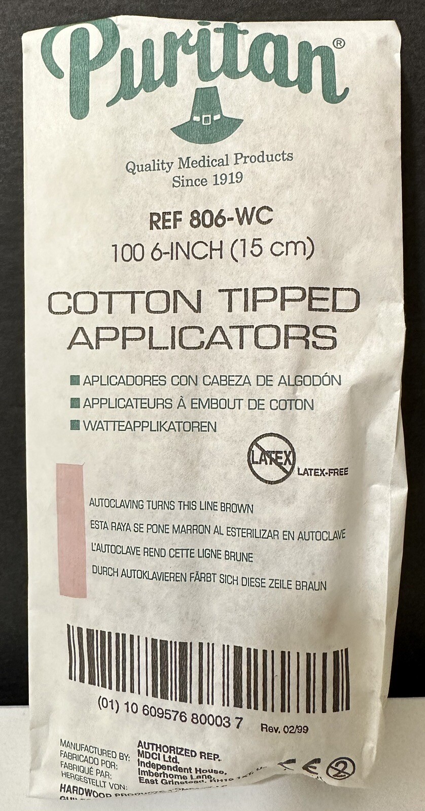 Puritan 806-WC Cotton Tipped Non-Sterile Swabs Applicators 6-Inch Box of 1000