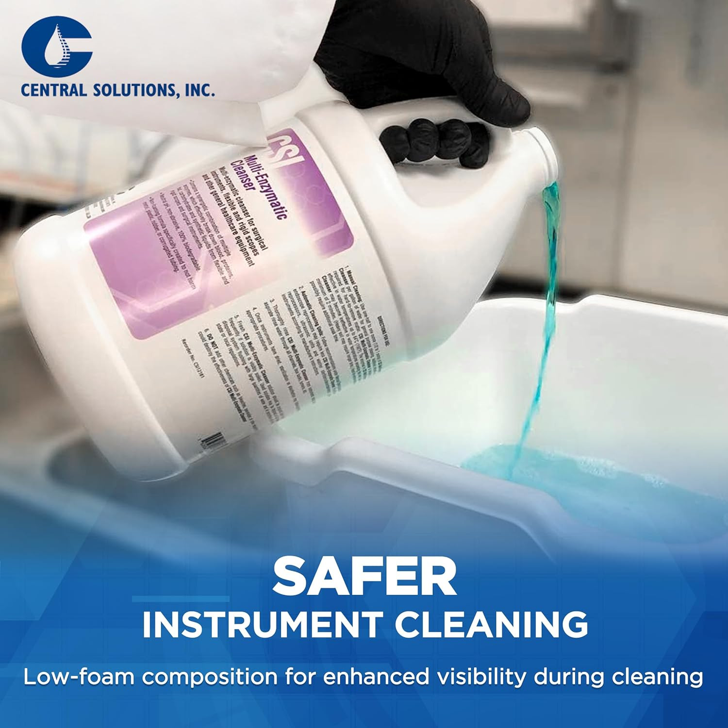 Central Solutions Multi Enzymatic Cleanser – Hospital Grade Instrument Cleaner