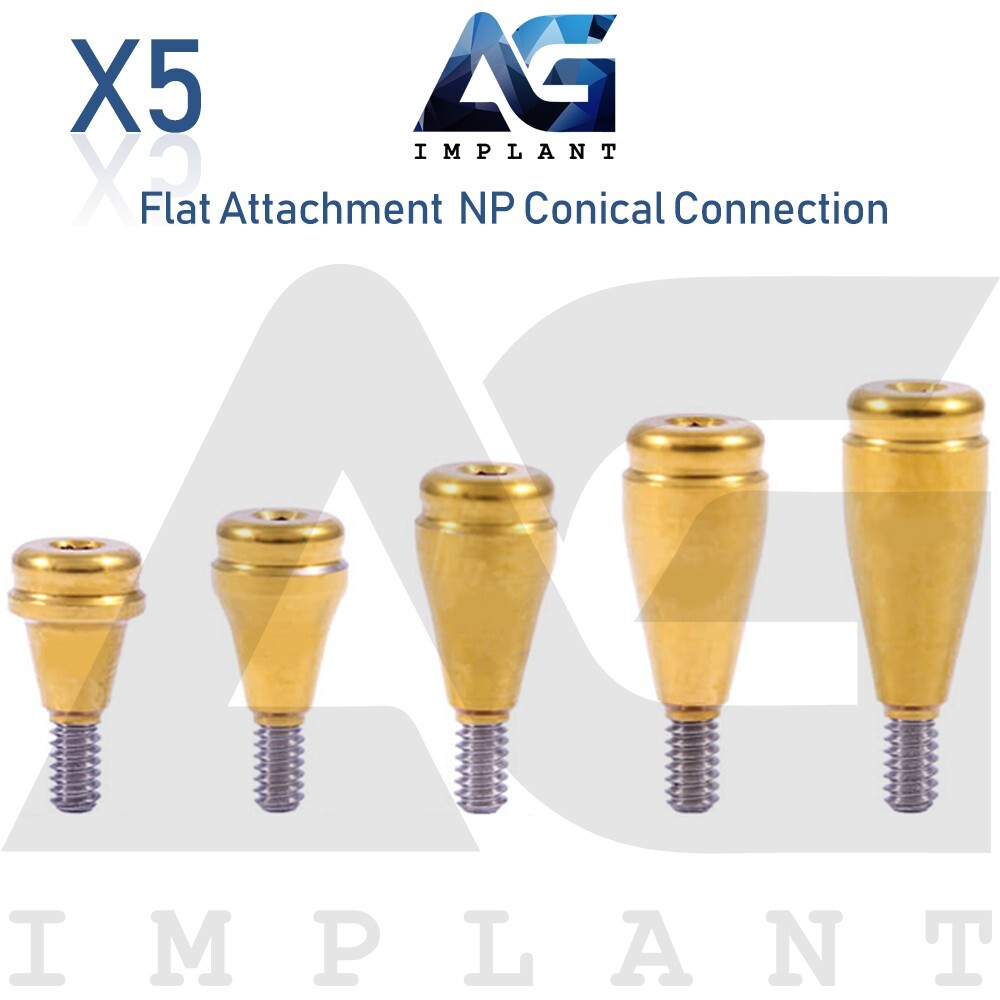 x5 Straight Flat Attachment Prosthetic System Narrow NP Conical Connection