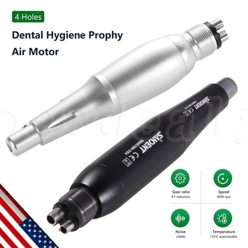 360° Swivel Dental Hygiene Prophy Handpiece Air Motor 4Hole 4:1 Nose Cone Angles