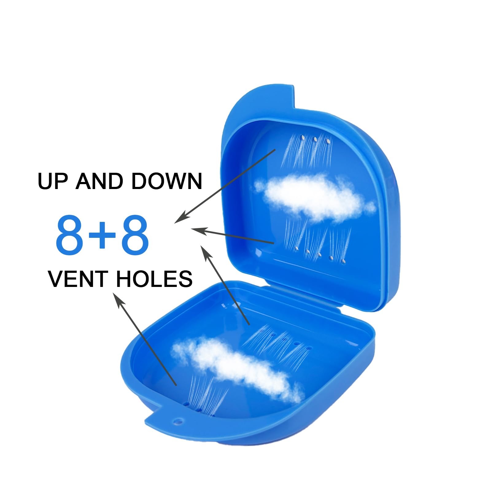 Maoerdental 60PCS Retainer Case with Vent Holes,Black Color 60 Count, Black