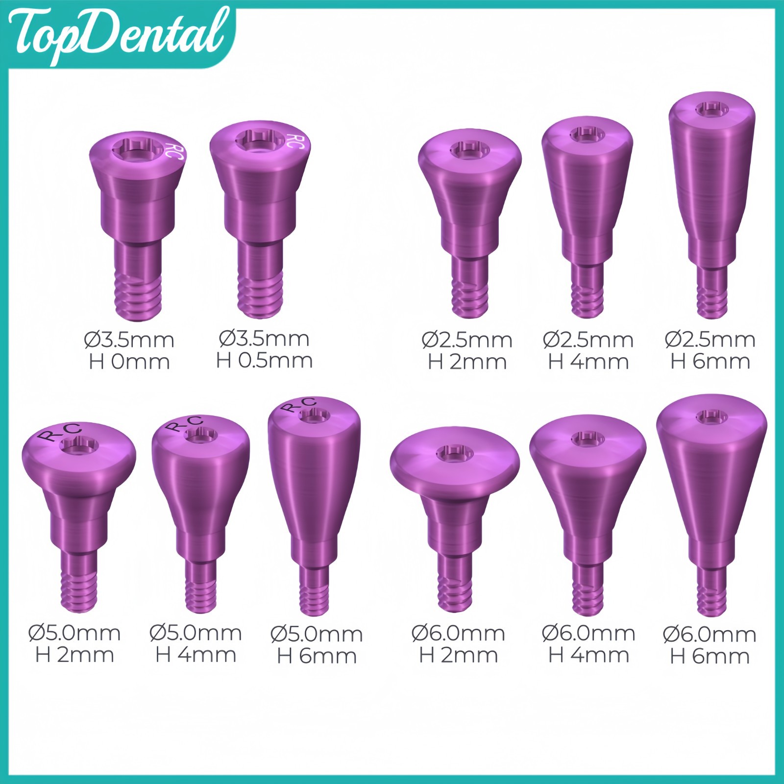 Dental Healing Cap RC 4.5/5/6.0 Screw Drivers Fit Straumann ITI Driver Purple