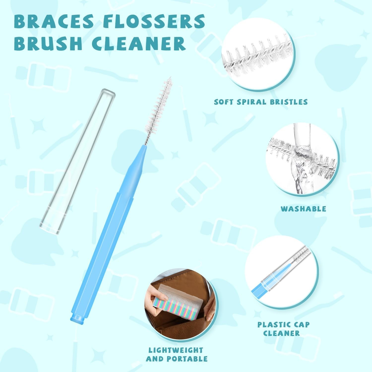 100PCS Interdental Brushes Between Teeth for Braces, Flossers Brush Cleaner, Ort