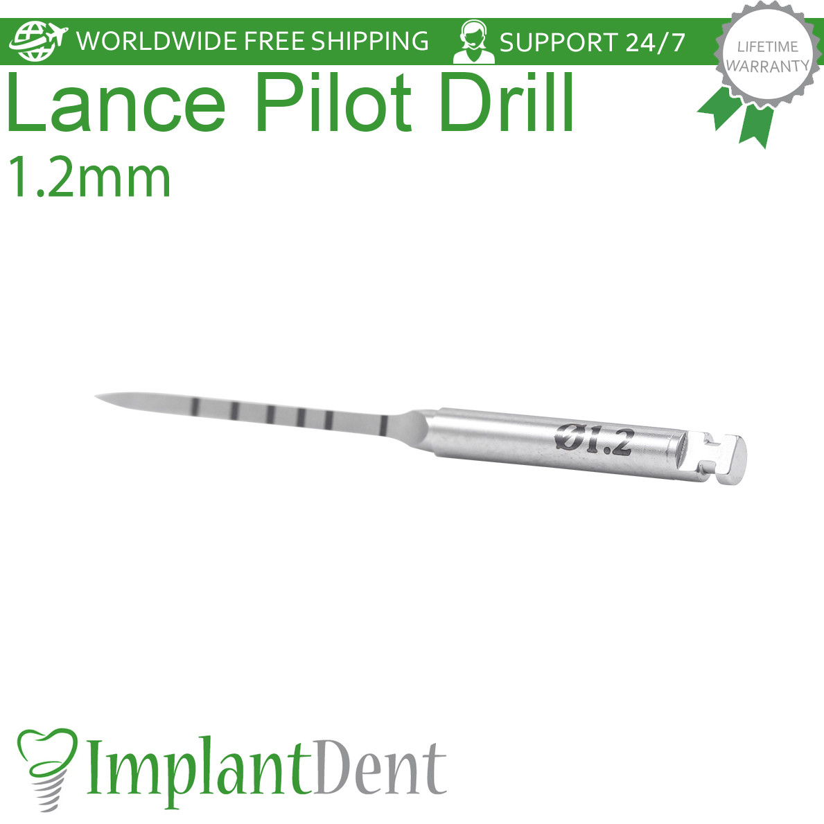 2x Dental Marking Lance Pilot Drill 1.2mm+1.5mm Stainless Steel Dentistry Tool