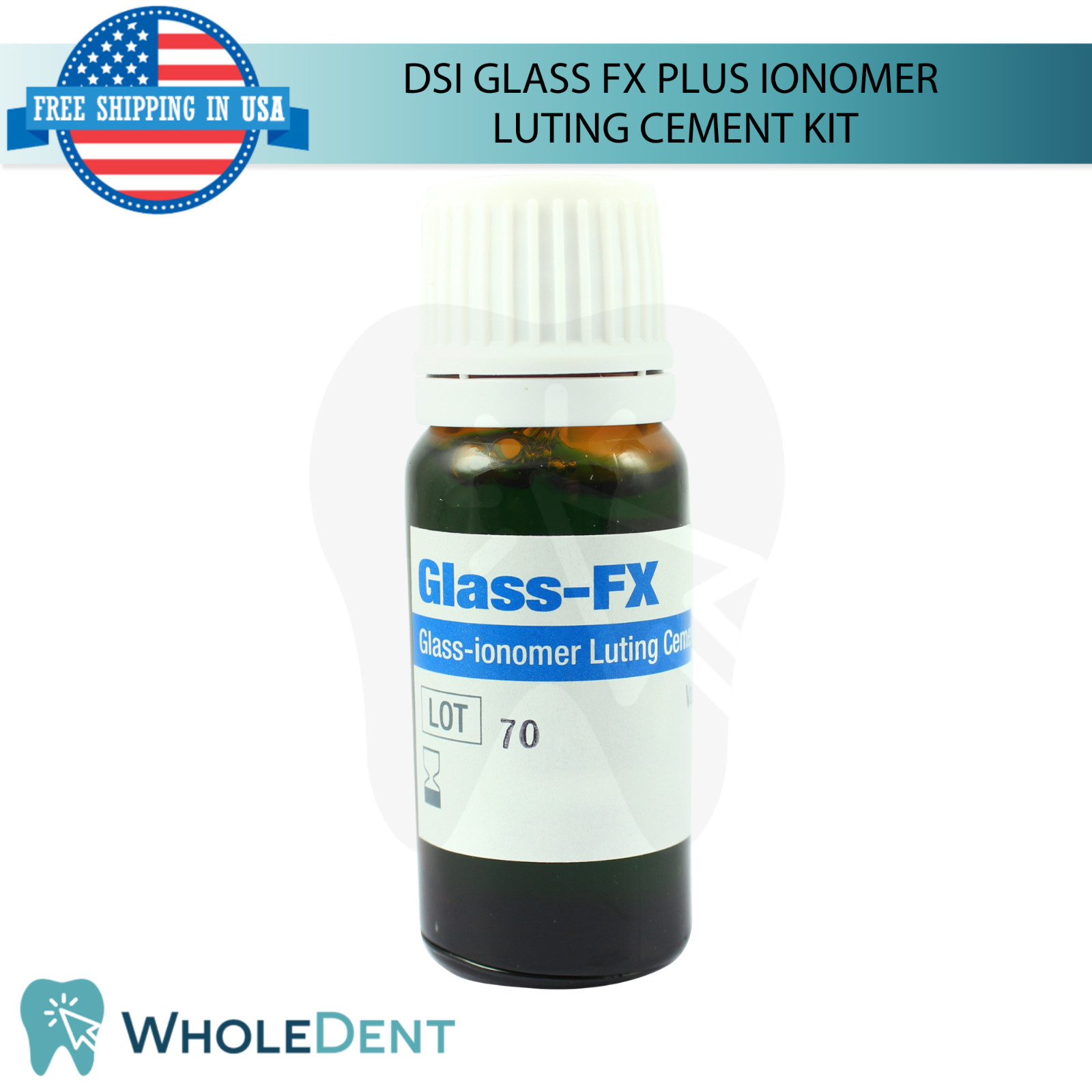 Glass FX Plus lon0mer Permanent Cement Dental Restoration Lu ting Adhesive