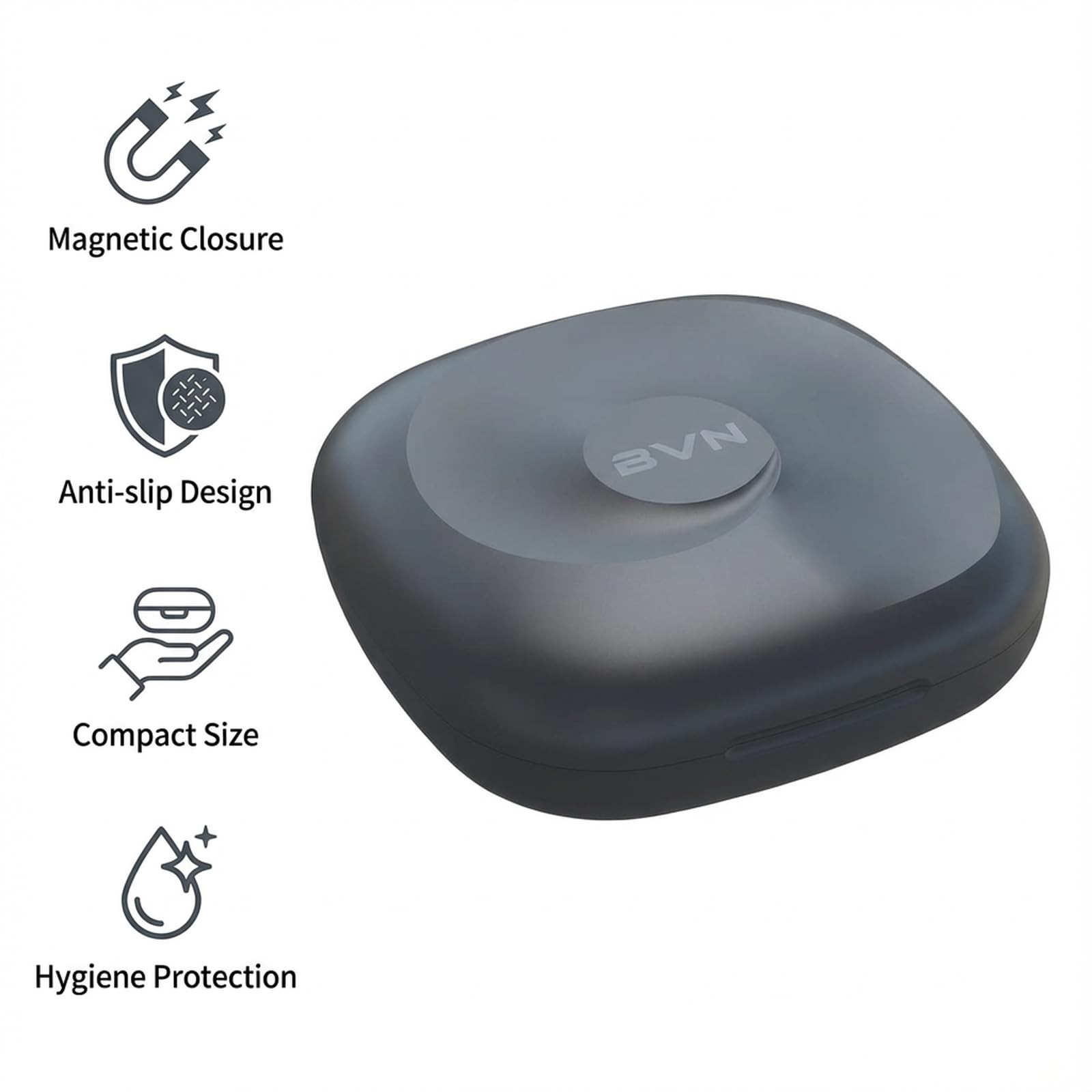BVN Magnetic Seal Slim Orthodontic Dental Case with Unique Conch Texture,…