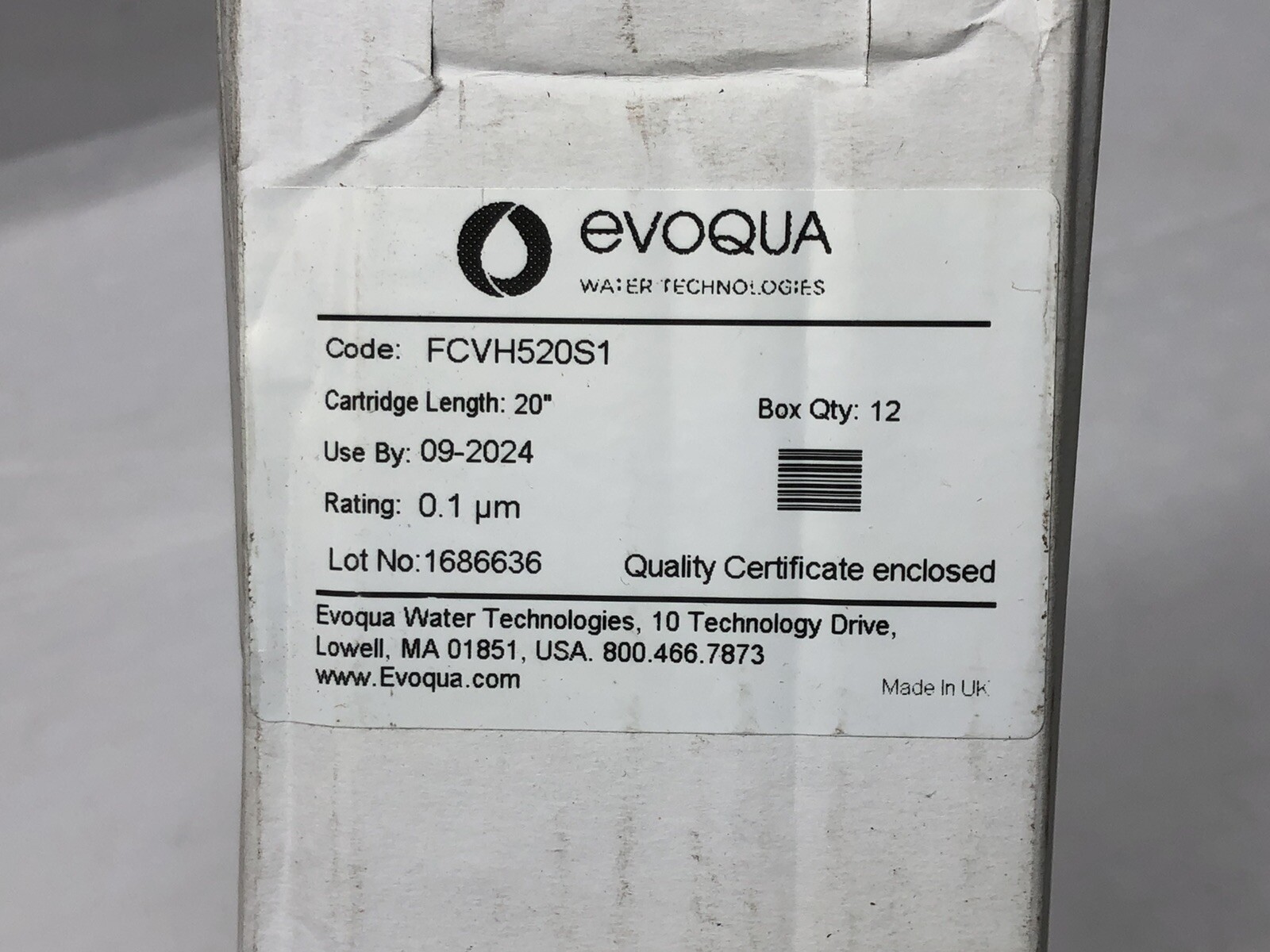 EVOQUA 20″ Filter Cartridge FCVH520S1 (0.1 Micron)