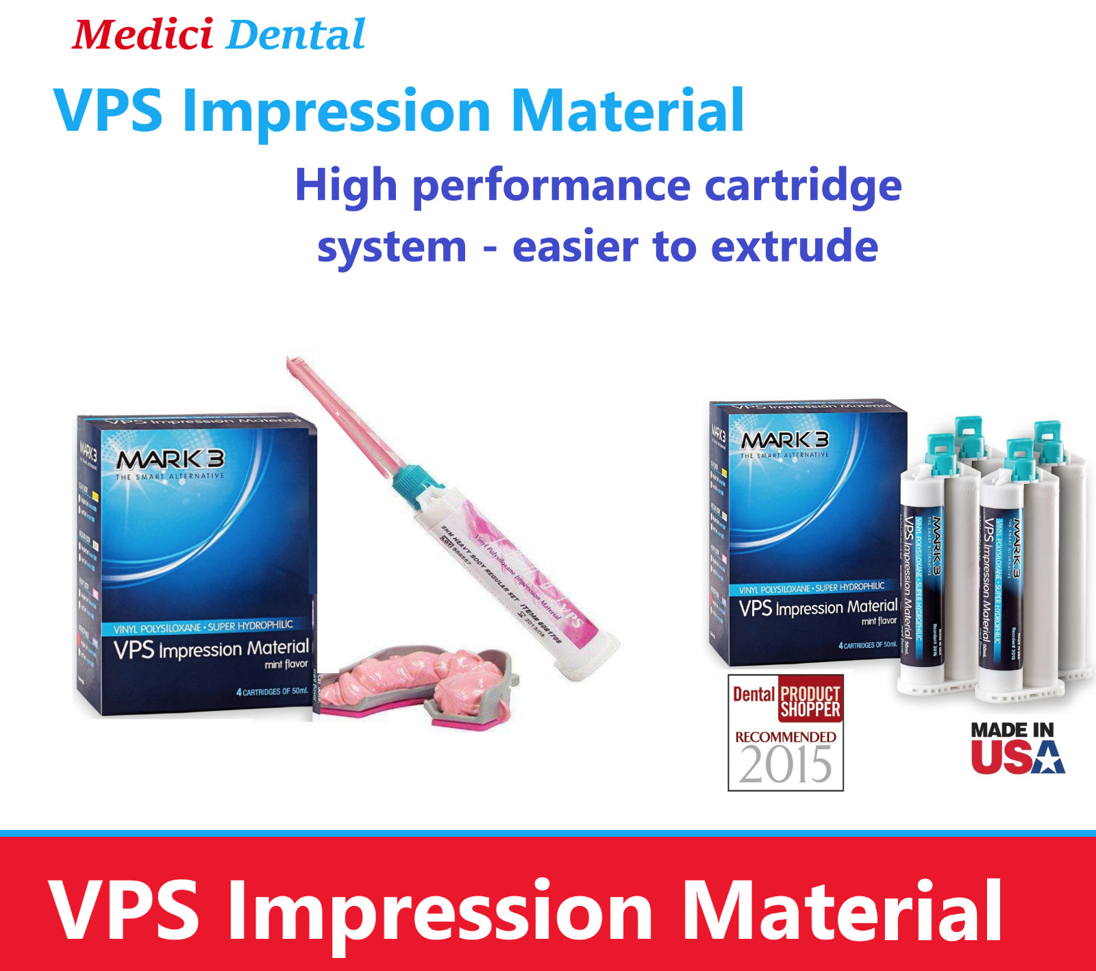 Dental MEDIUMBODY REGULAR SET VPS Impression Material PVS 50ML Cartridge, 04/24