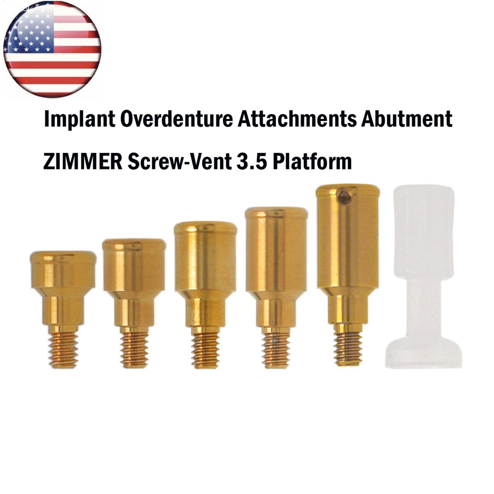 US Dental Locat0r Attachment Abutment Male Caps Kits Fit Nobel/Hiossen/Zimmer