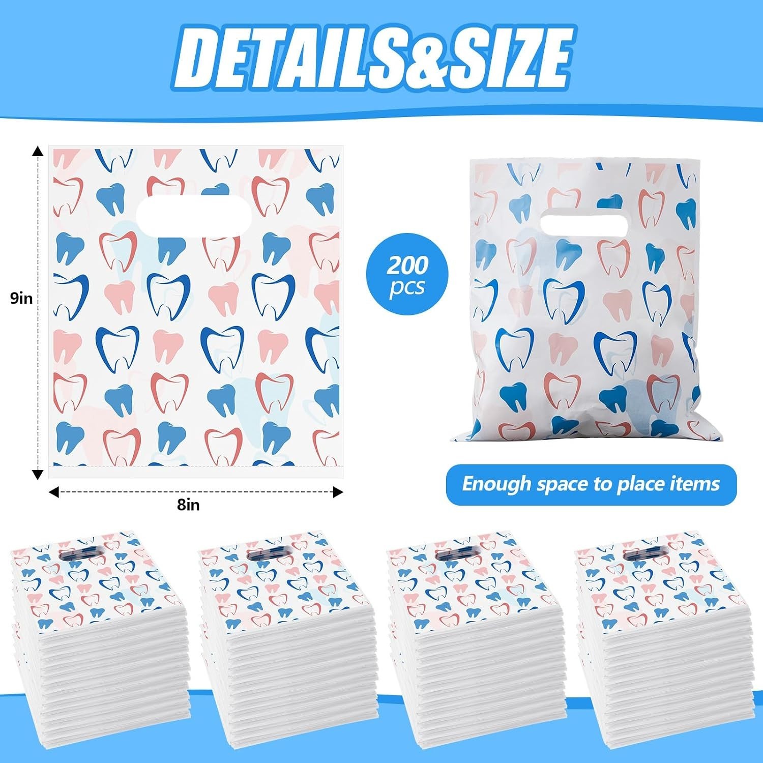 Versatile Dental Bags for Patients 200 Pcs – Perfect for Clinics & Parties