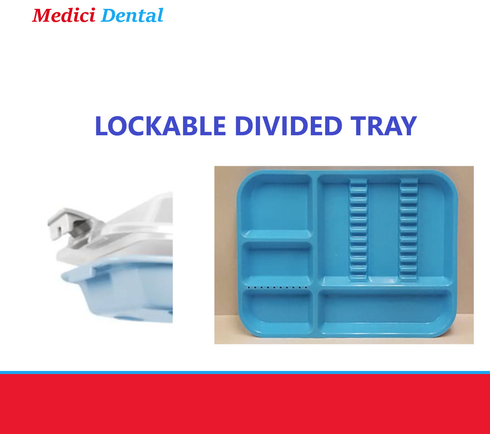 Dental Setup Flat B Tray, Lid Cover, or Divided B Ritter Tray, B-Lok Tray – BLUE
