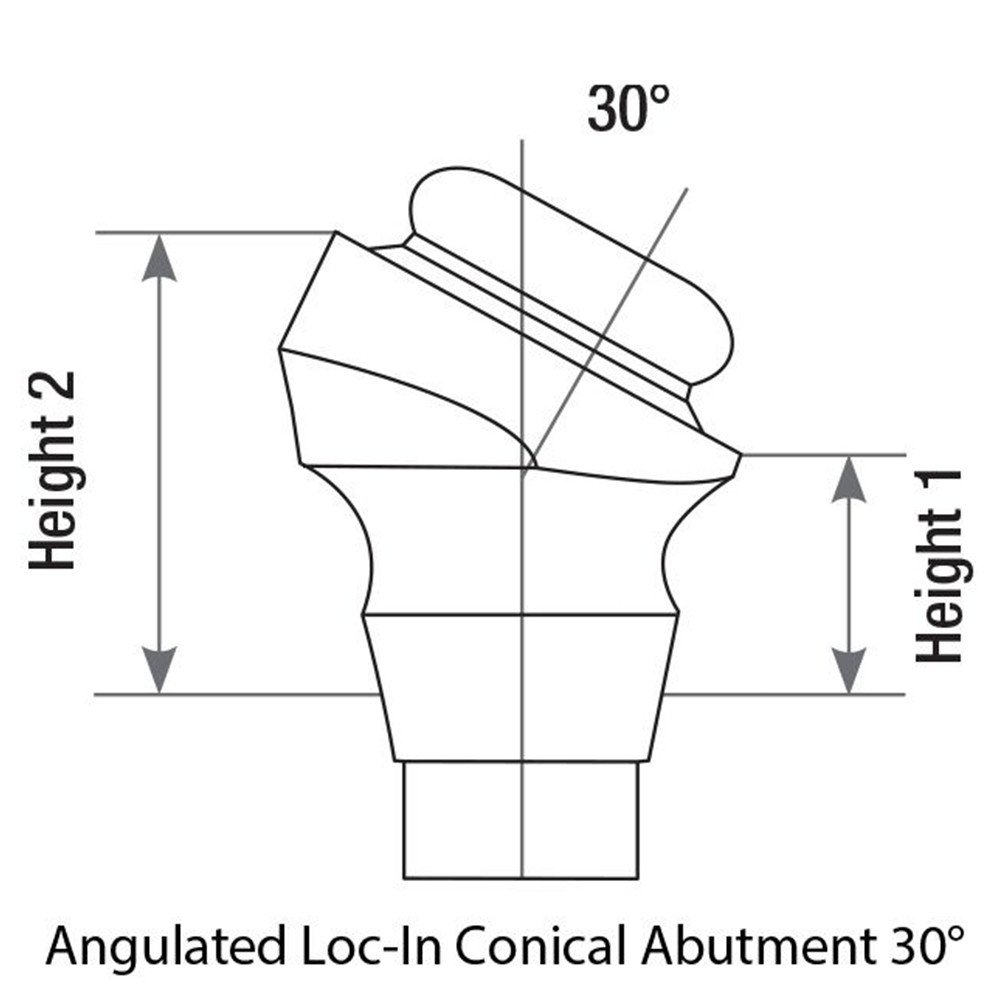 1x Kit Angulated 30˚ Loc In Attachment Conical NP Standard Silicone Cap Ring