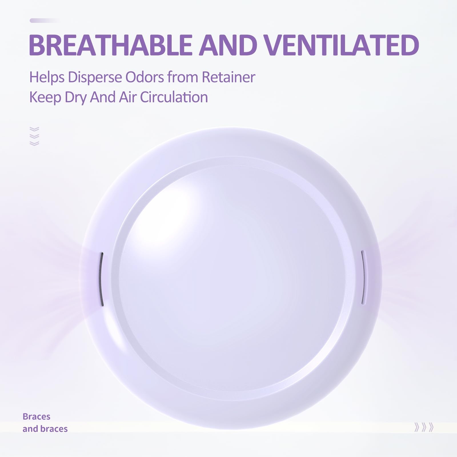 Gaboolo Retainer Case with Mirror,Slim Aligner 3.46×3.46×1.14 Inch, Purple
