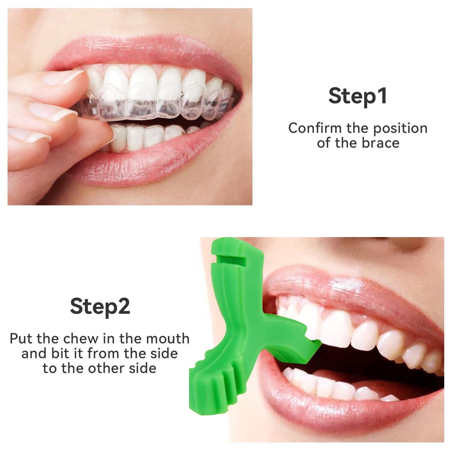 Chewies for Invisalign Aligner, DLENP 4 PCS White, green, purple, pink
