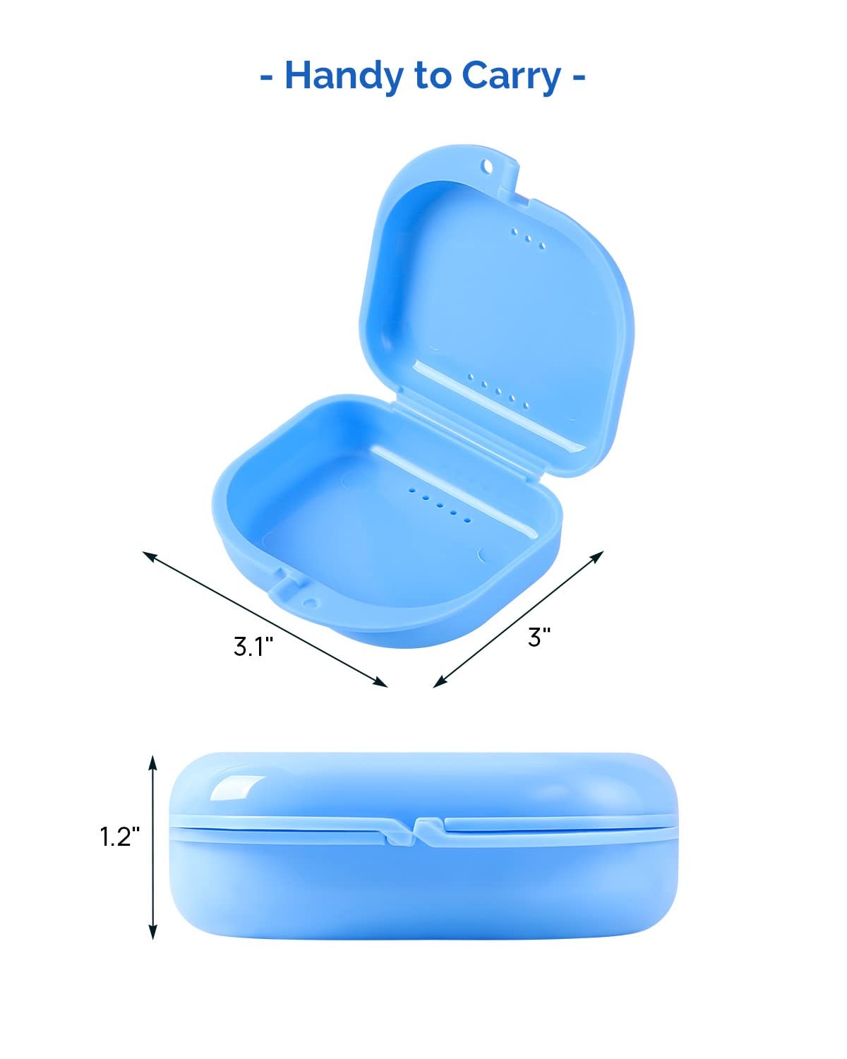 JMU Retainer Case with Vent Holes, Orthodontic Storage Case, White/Black