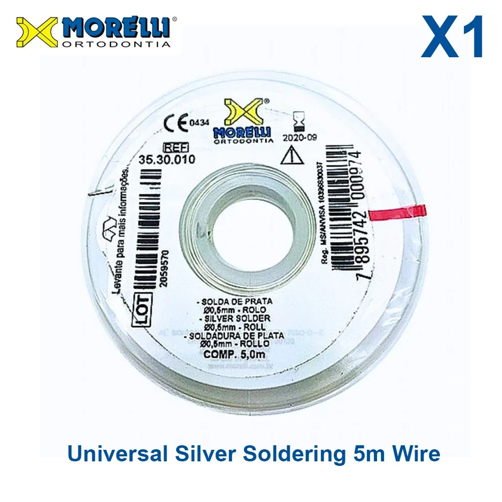 Dental Morelli Silver Soldering Wire Cadmium-Free Alloy 5m Length 19g