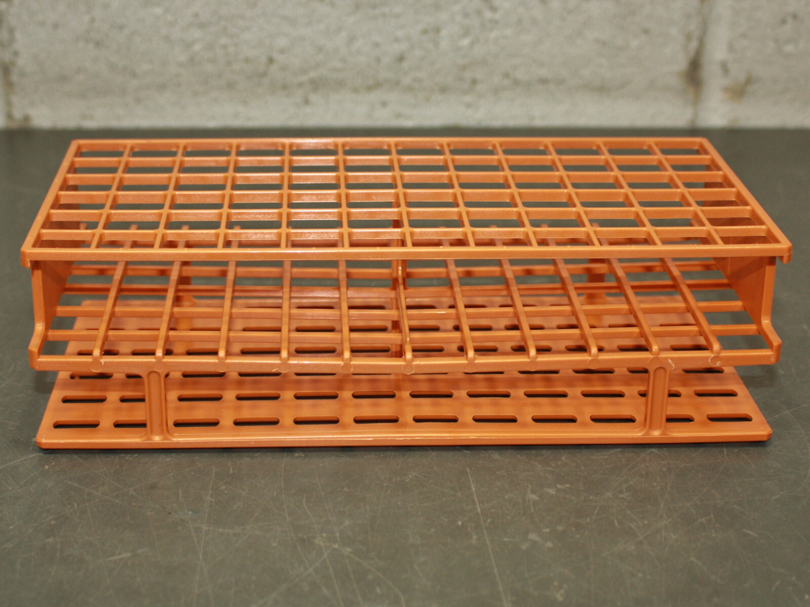 (2) Thermo Scientific Nalgene Unwire Test Tube Racks 5970-0116, 16mm, Orange, 72