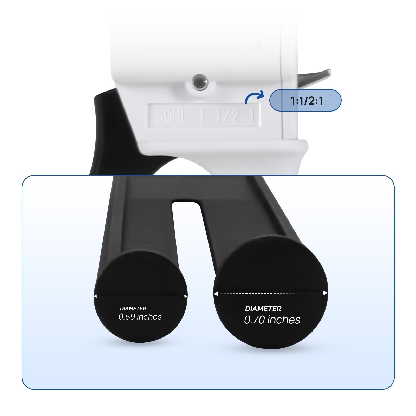 JMU Dental Impression Universal Cartridge Dispenser Delivery Gun 50ML 1:1/2:1