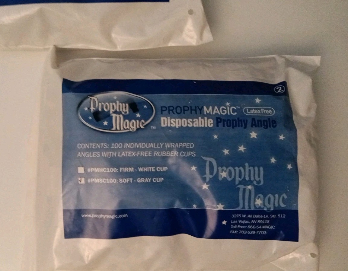 2 Bags of Prophy Magic Classic prophy angles with soft gray cup, 100 Per bag