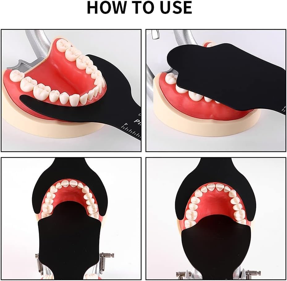 Dental Photography Contrast Board Set, 6 Pieces, Black Background White