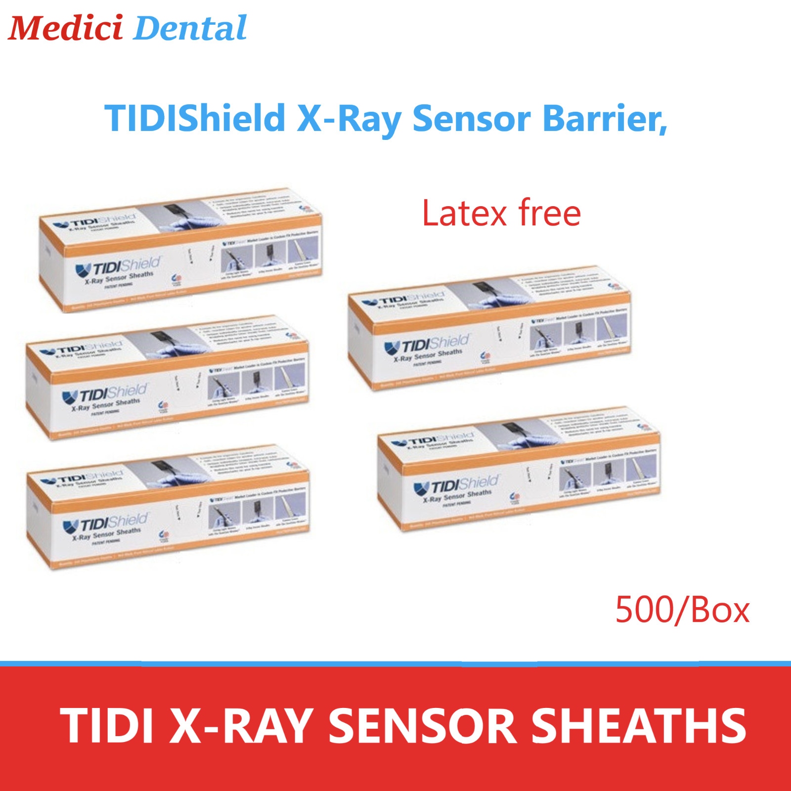 Dental TIDIShield X-Ray Sensor Sheath Cover Sleeve Fits Palodex Size 1 100-500BX