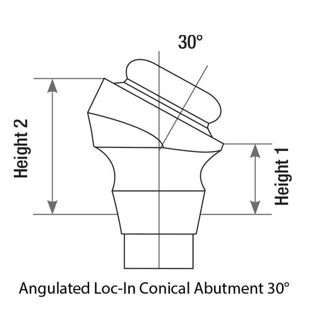 1x Kit Angulated 30˚ Loc In Attachment Conical RP Soft Silicone Metal Cap Ring