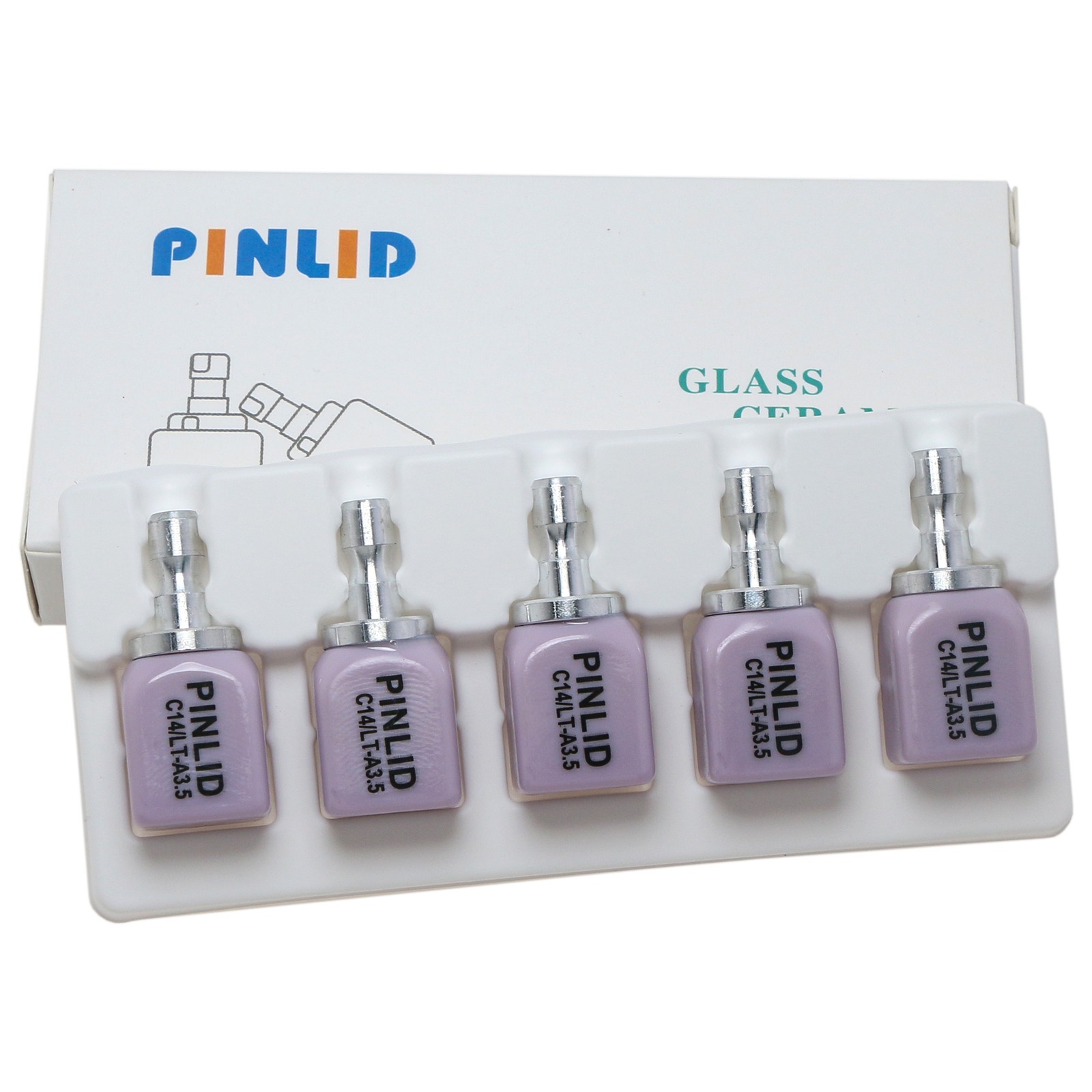 Dental IPS Emax CAD CEREC Block C14 HT/LT Lithium Disilicate Glass inLab 5pc/Box