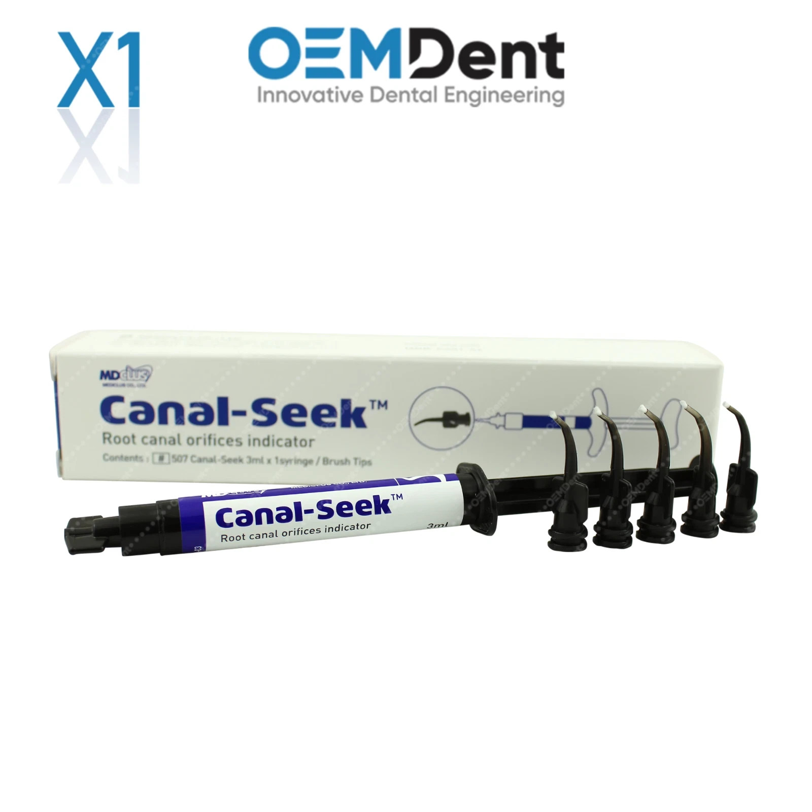 Dental Ro0t Canal Orifice & Crack Indicator Syringe 3ml, Brush Tips