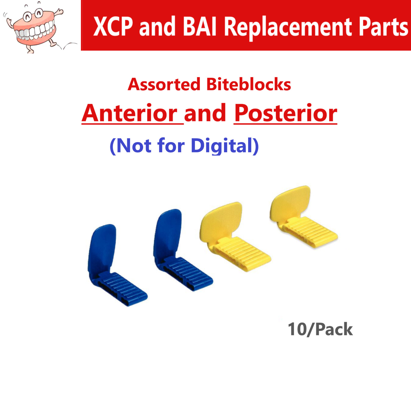 Dental XRAY XCP BAI Biteblocks, Assorted Anterior & Posterior, 5 Ea, 10/Pk #0863