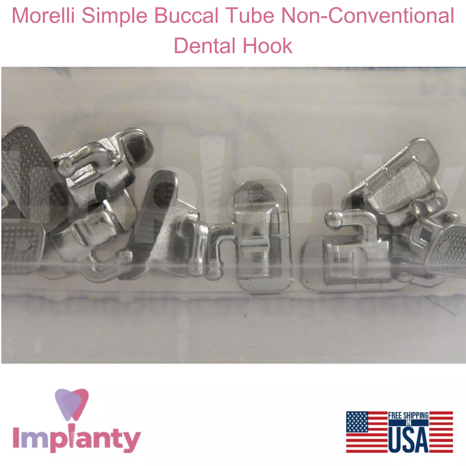 Simple Buccal Tube Non-Conventional Dental Hook MIM Stainless Steel 10pcs