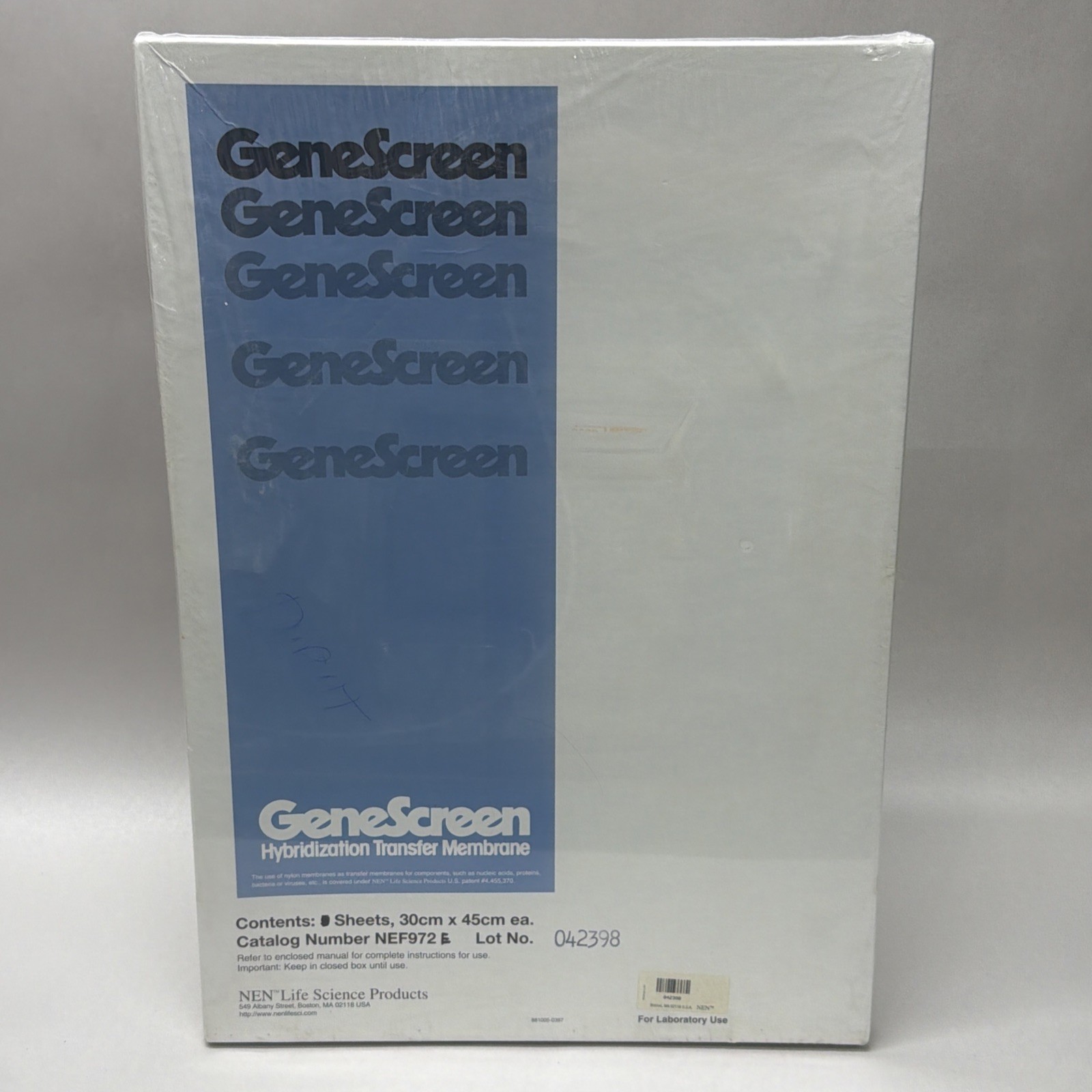 NEW NEN Life Sciences NEF972 NYLON TRANSFER MEMBRANE 30cm X 45cm GeneScreen