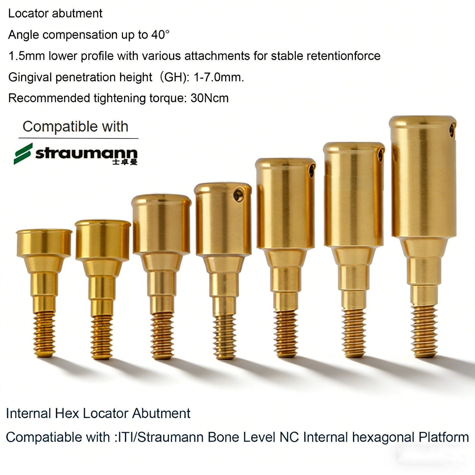 ZEST Locator Overdenture Abutment for Straumann B0ne Level Ø3.3/4.1/4.8mm NC/RC