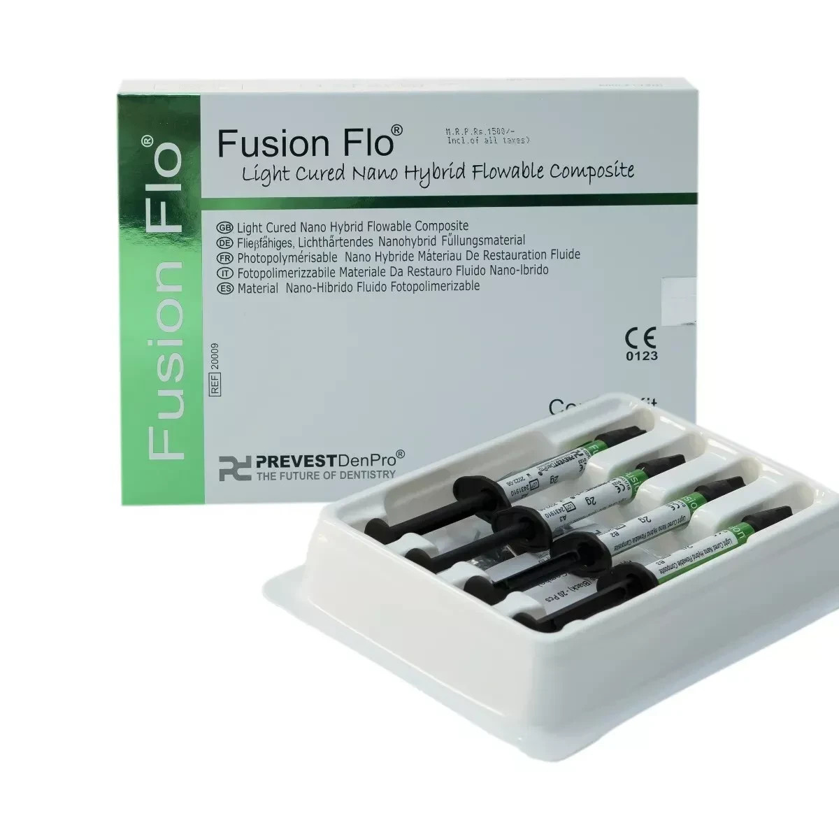 Fusion Flo Light Cured Kit Universal Nano Flowable Dental Composite 4X Syringes